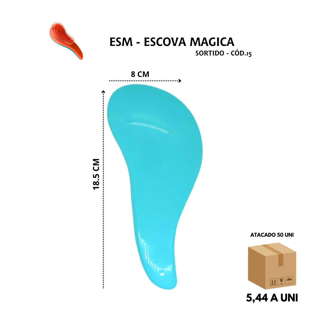 Escova Mágica Desembaraçante – 50 Un | Cores Sortidas - Imagem 2