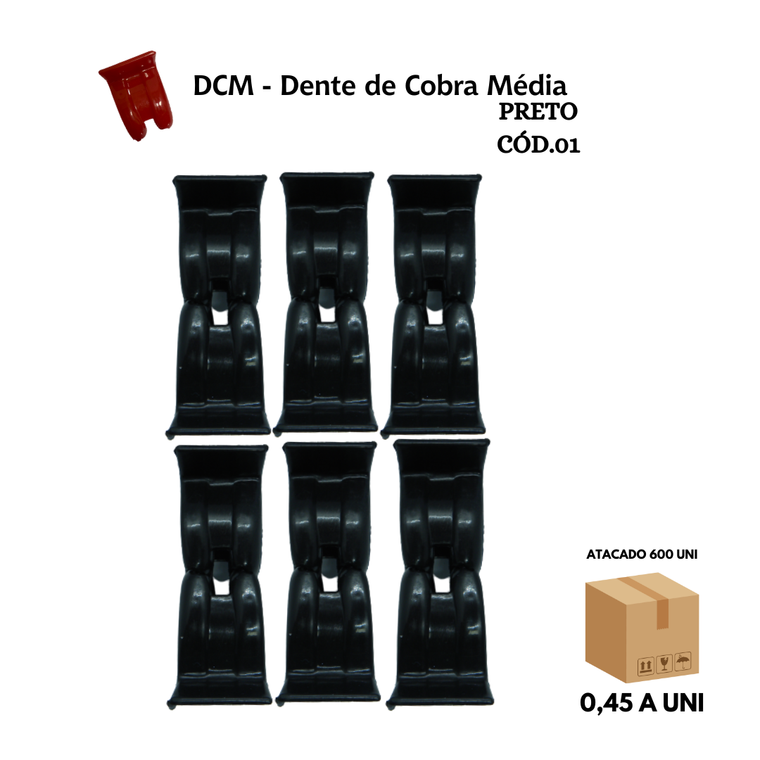 Piranha de Cabelo Dente de Cobra Média – Caixa com 50 Dúzias - Imagem 4