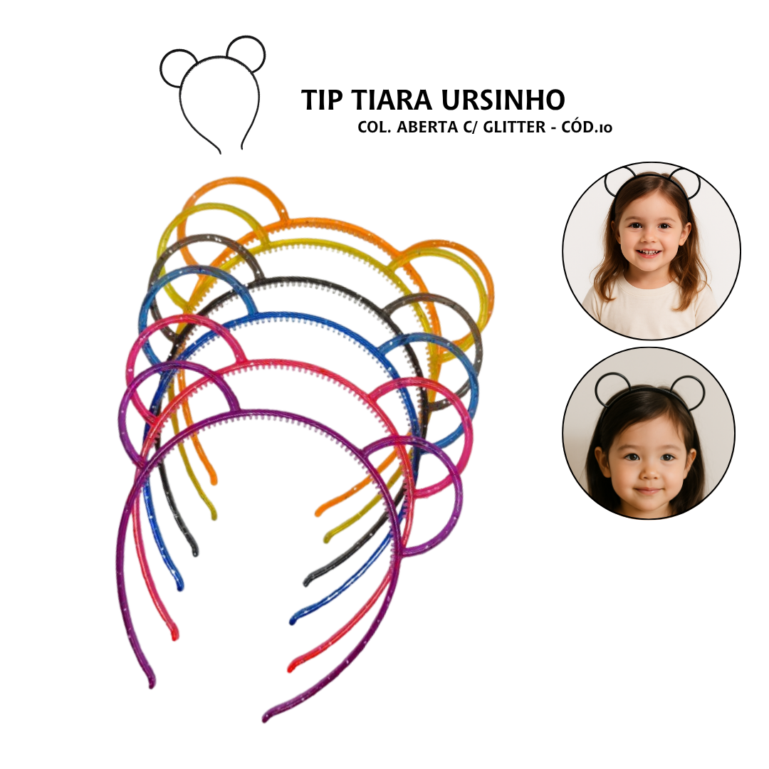 Pacote C/ 6 Tiaras De Ursinho Festa Lembrancinha Orelha Urso - Imagem 5