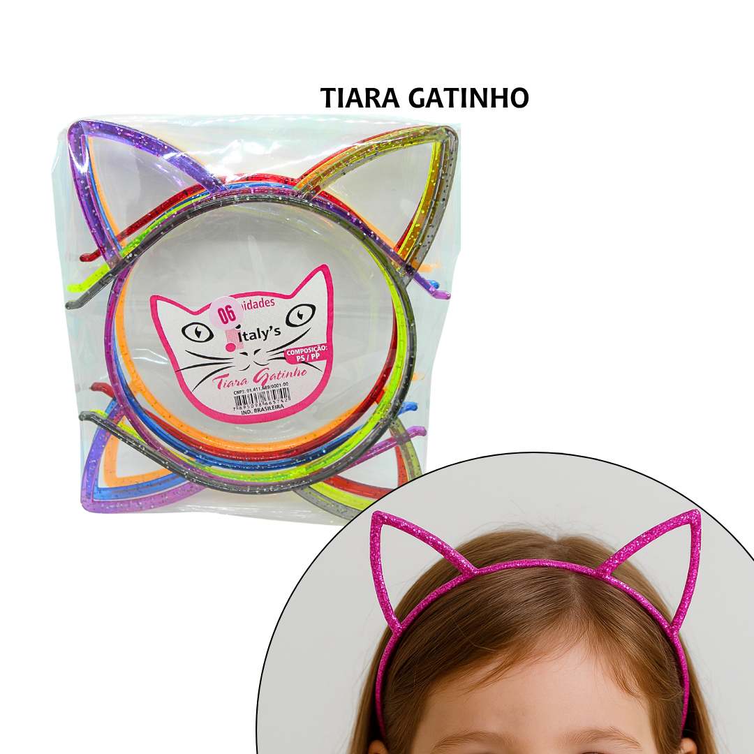Pacote Tiaras Gatinho Festa Lembrancinha Orelha Gatinho - Imagem 4