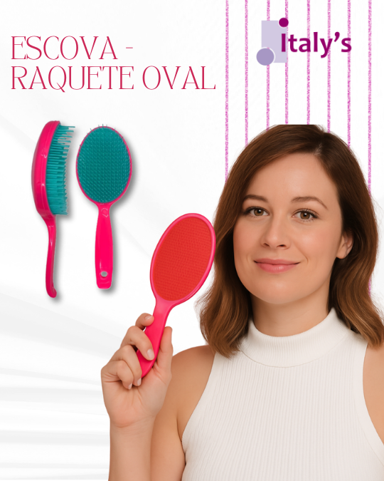 Kit de escovas com 3 escovas Mini mágica, Pente Fino e Raquete Oval - Imagem 3
