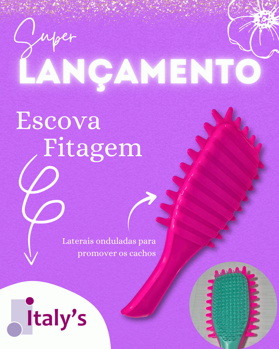 Kit de escovas com 3 escovas Mini mágica, Pente Fino e Escova Fitagem - Imagem 5